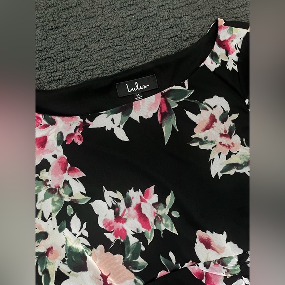 Floral Print Ruched Mesh Bodycon - Picture 4 of 8